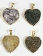 Lot: Druzy Amethyst Heart Pendants - Pieces #78435-2
